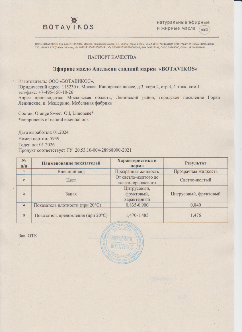 Паспорт №012024